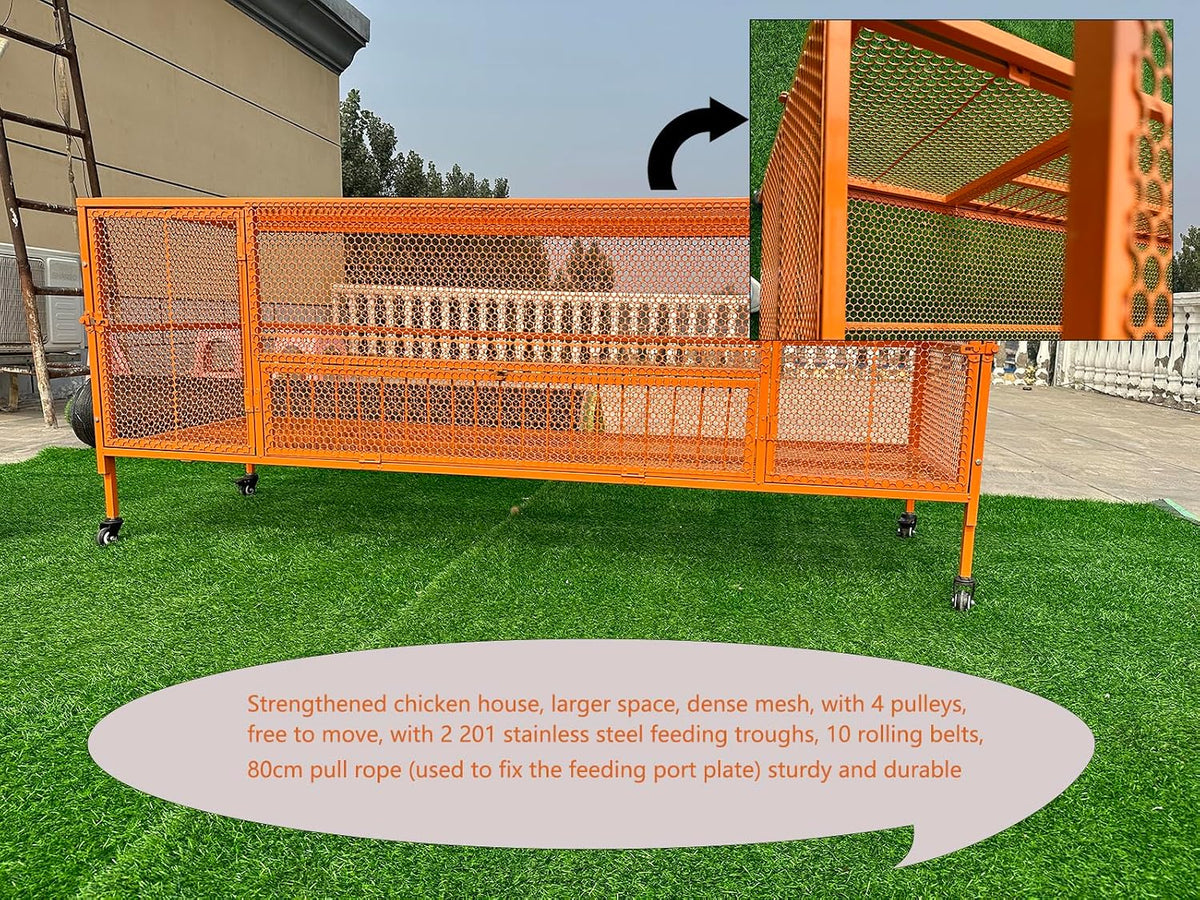 Large Chicken Coop Rabbit Hutch Outdoor Yard Poultry Cage and Run Hen Duck Coop with Removable Tray for Various Pets(Size:39.37x23.6x28.7in)