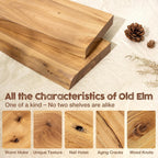 fuqing Live Edge Floating Shelves for Wall, 20 Inch Solid Elm Wood Shelves