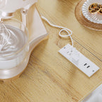 IRONCK Kitchen Island with Storage, Charging Station and Drop Leaf, White