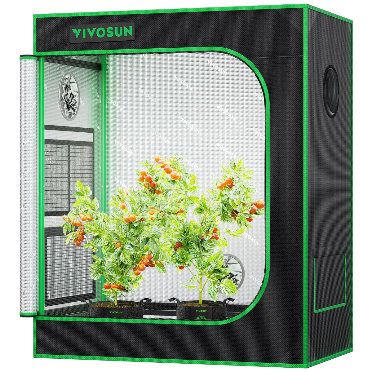 VIVOSUN S448 4x4 Grow Tent 48"x48"x80" Mylar Tent for Indoor Plants