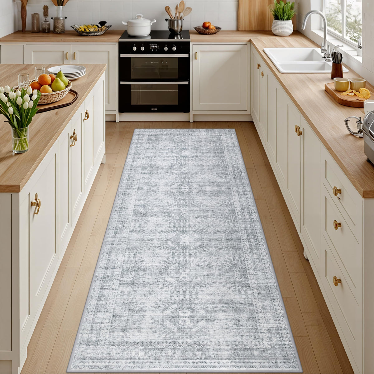 8x10 Area Rugs Living Room: Bedroom Washable Carpet Beige/Ivory