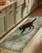 Washable Area Rugs for Living Room: 9x12 Bedroom Rug Boho Vintage Area Rug Stain Resistant Non Slip Low Pile Lightweight Soft Carpets for Dining Room Kitchen Nursery Kids Room Playroom Home Office