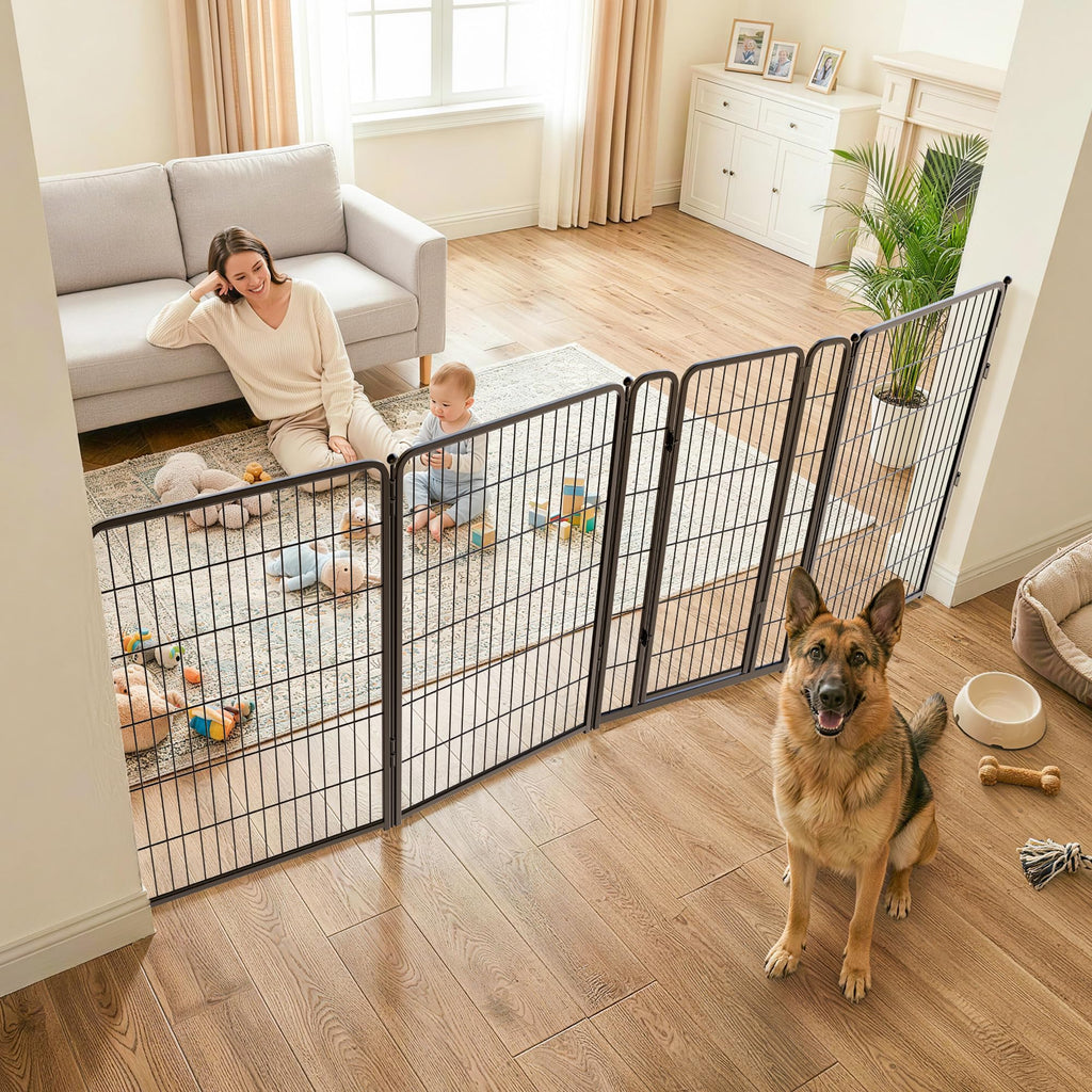 FXW Dog Gate, Extra Wide Adjustable for Openings Up to 165", 32" H