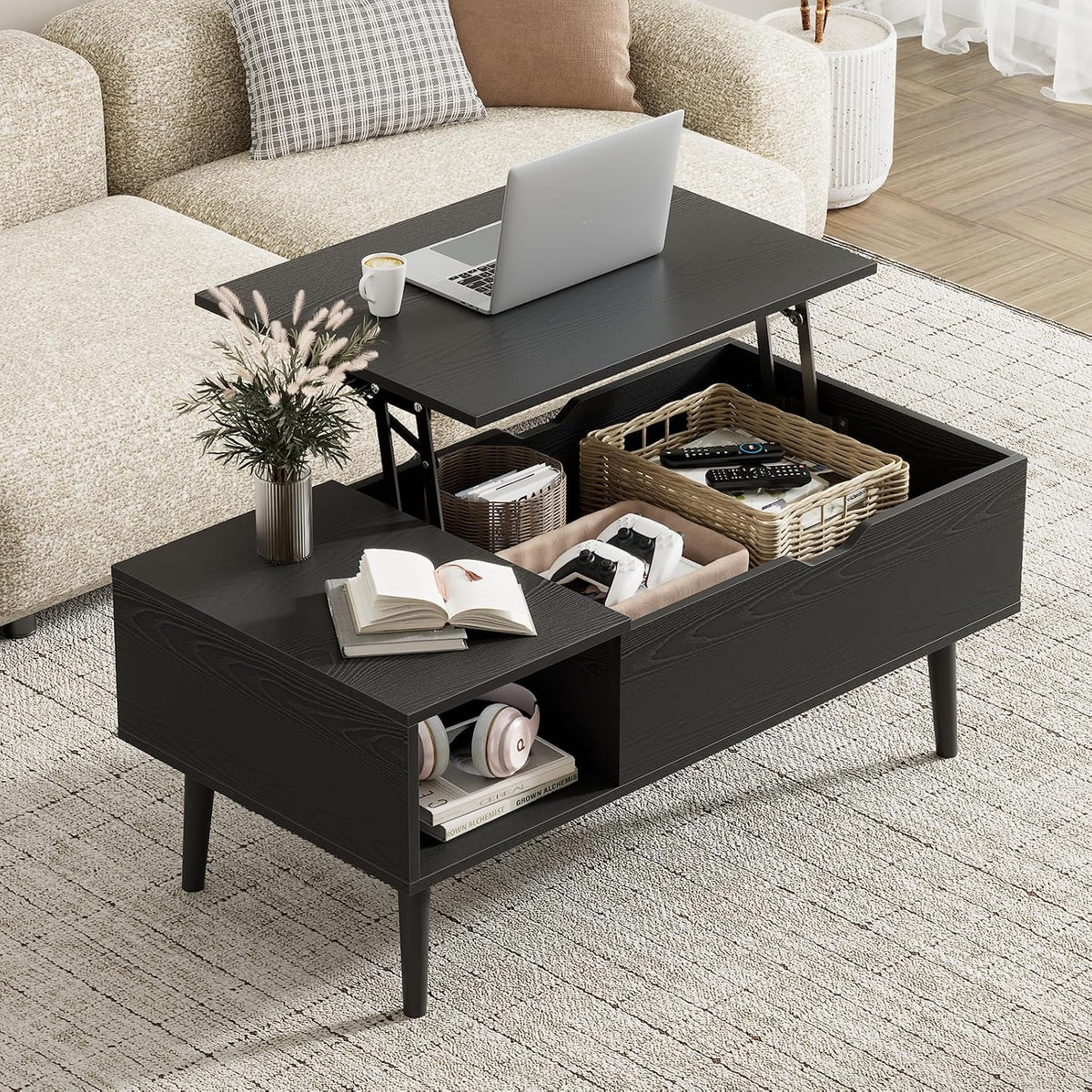 Coffee Table with Hidden Storage for Living Room, Home