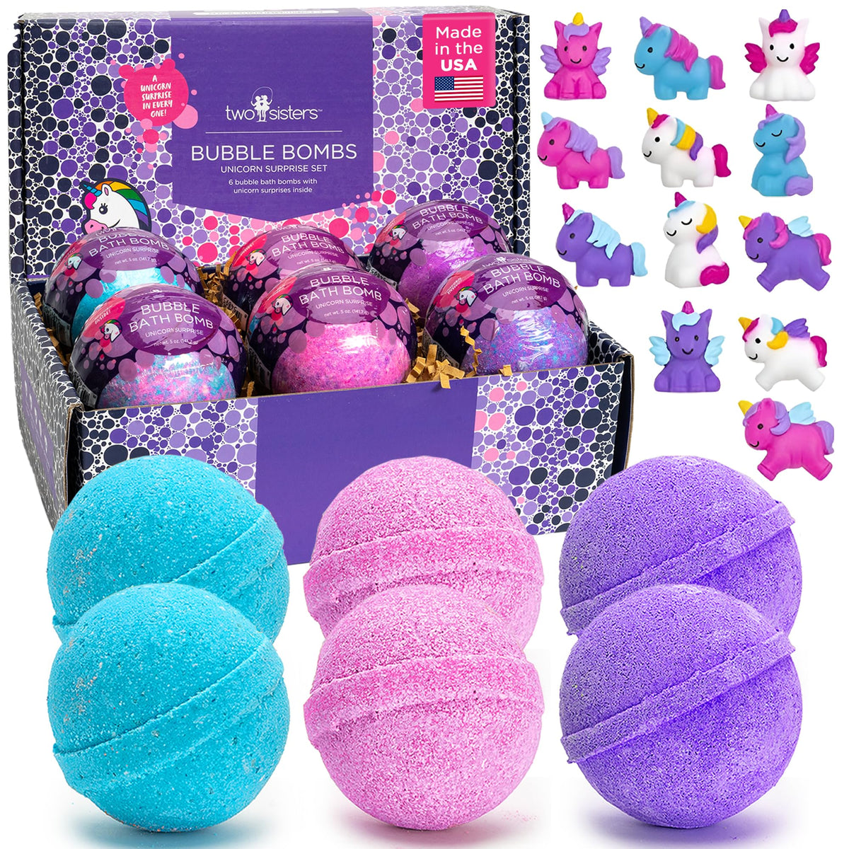 Superhero Bath Bombs for Kids with Surprise Hero Toys Inside, 6 Pack