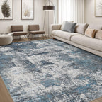 DMOYEST Area Rug Living Room Rugs 9x12 Washable Abstract Grey Carpet