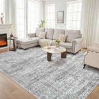 DMOYEST Area Rug Living Room Rugs 9x12 Washable Abstract Grey Carpet