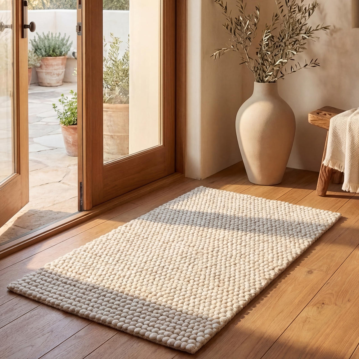 SAFAVIEH Natura Runner Rug 2x6 Wool Knotted, Beige NAT620B