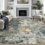 8x10 Area Rugs for Living Room Washable Bedroom Dining Room Blue Grey