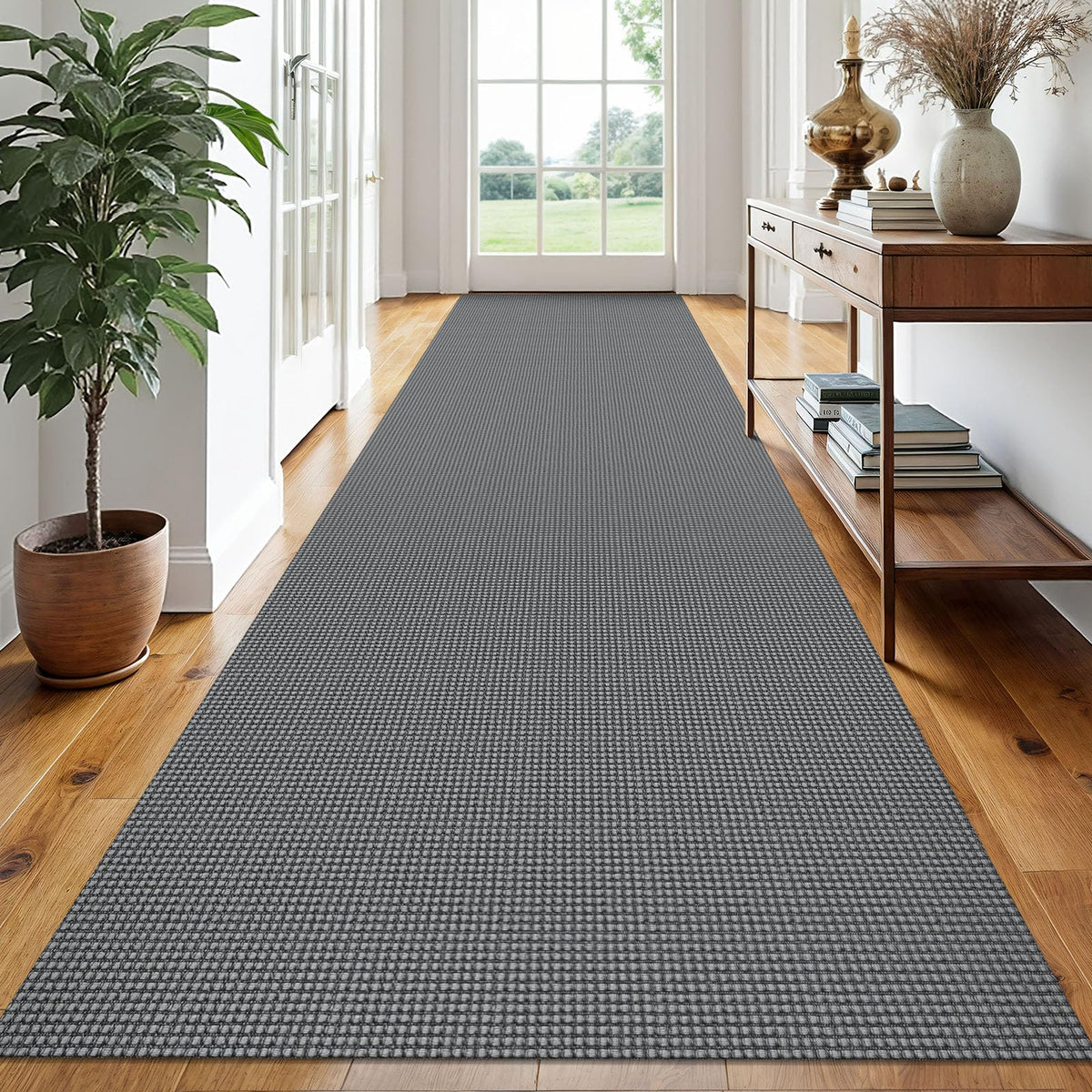 EARTHALL Woven Area Rugs 6x9 Ft Washable Living Room Rugs Non Slip Rubber Backed Dining Room Rug Braided Bedroom Rugs Indoor Floor Carpet for Living Room, Bedroom, Dining Room, Beige/Ivory