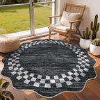 GarveeHome 5x7 Washable Area Rug Checkered Rug for Bedroom Living Room