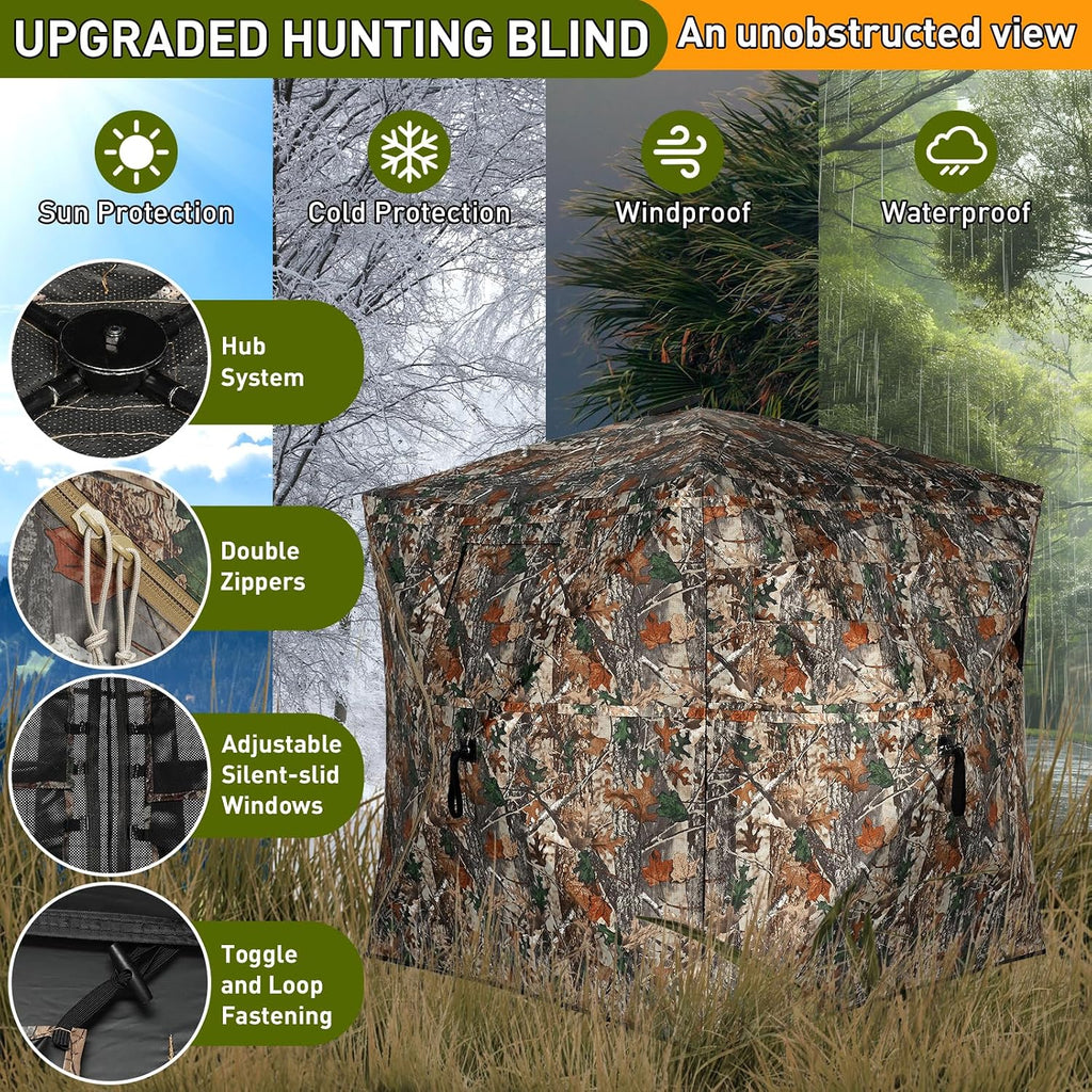 TLC Sport Hunting Blind, 270°/360° See Through Ground Blind for 2-4 Person