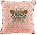 MACKENZIE-CHILDS Throw Pillow, 18x12, Queen Bee Pink