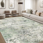 DMOYEST Area Rug Living Room Rugs 9x12 Washable Abstract Grey Carpet