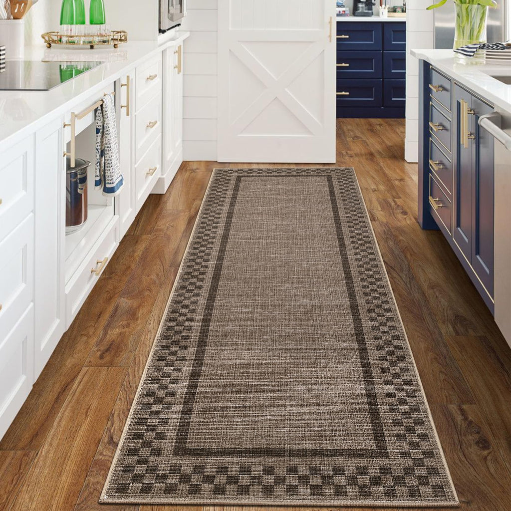 GarveeHome 5x7 Washable Area Rug Checkered Rug for Bedroom Living Room