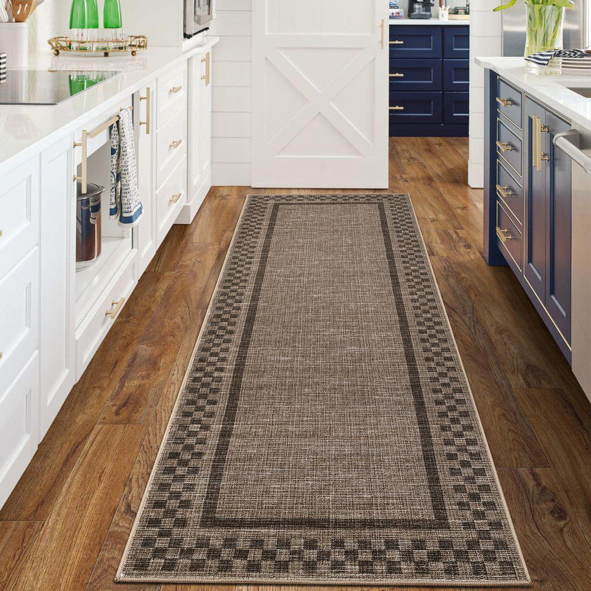 GarveeHome 5x7 Washable Area Rug Checkered Rug for Bedroom Living Room
