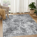 DMOYEST Area Rug Living Room Rugs 9x12 Washable Abstract Grey Carpet