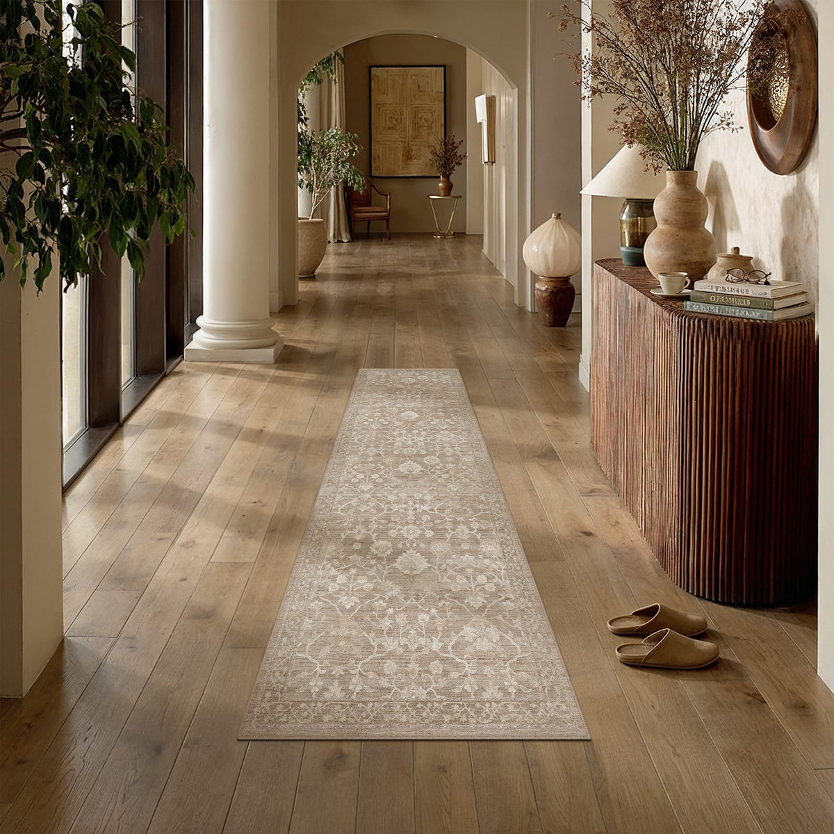 HUGEAR 8x10 Beige Neutral Area Rugs Washable Rug Carpet