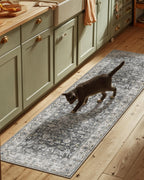 Washable Area Rugs for Living Room: 9x12 Bedroom Rug Boho Vintage Area Rug Stain Resistant Non Slip Low Pile Lightweight Soft Carpets for Dining Room Kitchen Nursery Kids Room Playroom Home Office