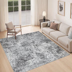 DMOYEST Area Rug Living Room Rugs 9x12 Washable Abstract Grey Carpet