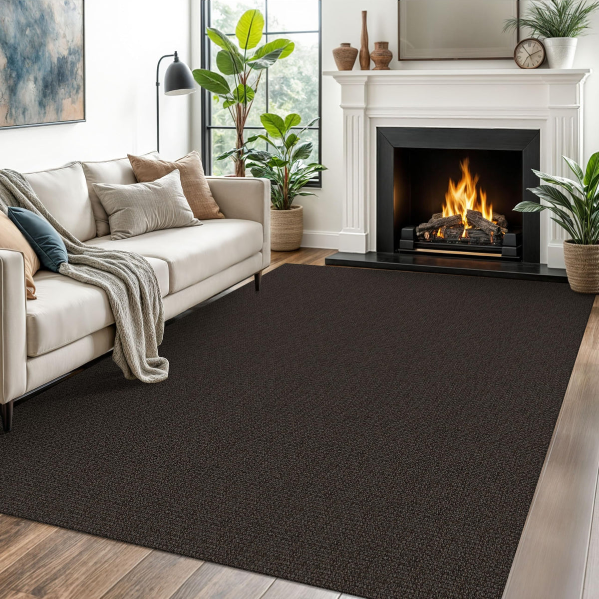 EARTHALL Washable Area Rug, Non Slip Living Room Rug, 5x7 Ft, Sand/Beige