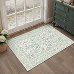PureCozy Blue 6x6 Round Area Rug Vintage Washable Carpet Non Slip