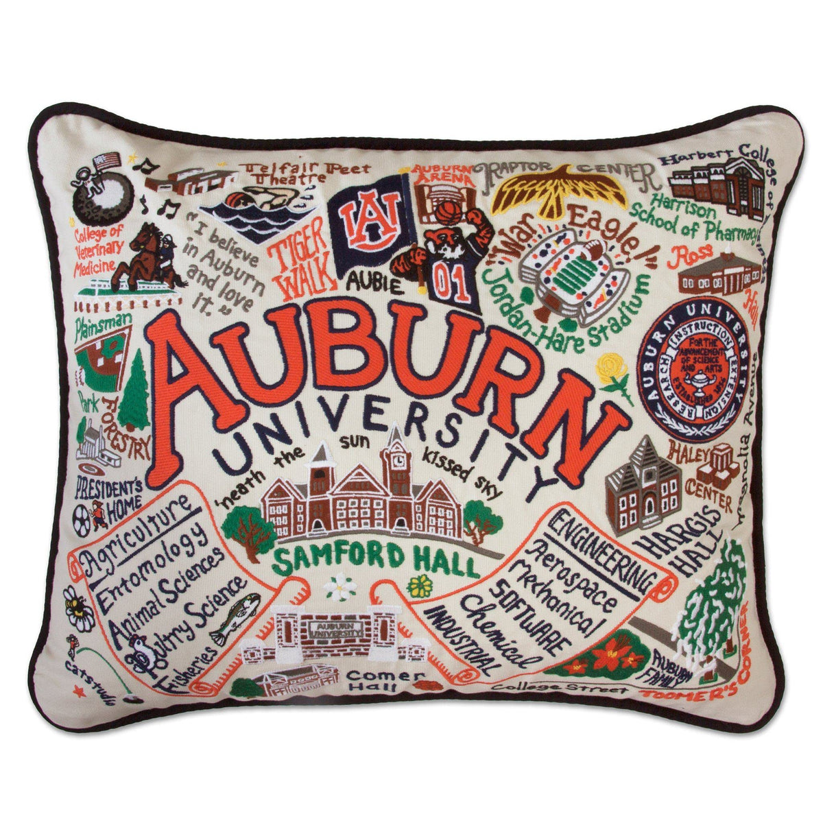 Catstudio Texas A&M Aggies Hand Embroidered Throw Pillow