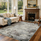 DMOYEST Area Rug Living Room Rugs 9x12 Washable Abstract Grey Carpet