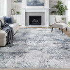8x10 Area Rugs for Living Room Washable Bedroom Dining Room Blue Grey