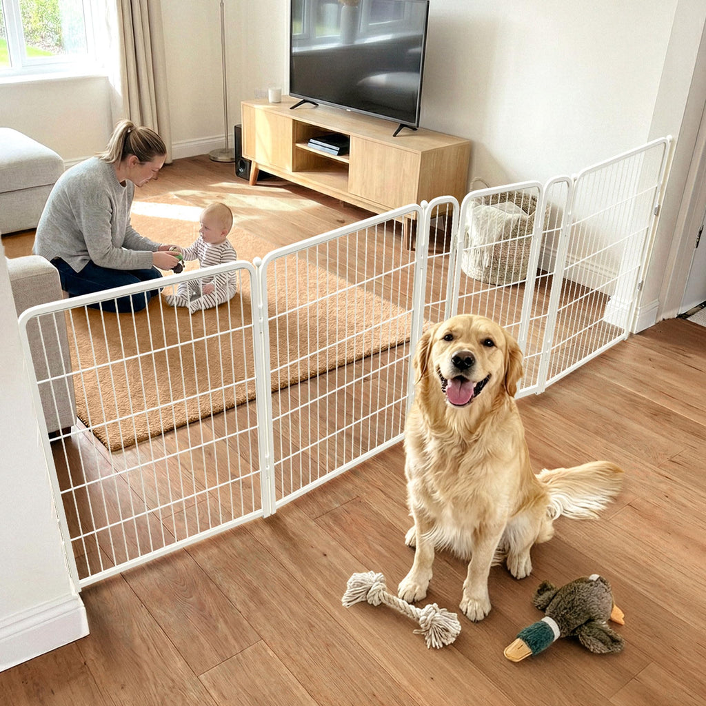 FXW Dog Gate, Extra Wide Adjustable for Openings Up to 111", 32" H