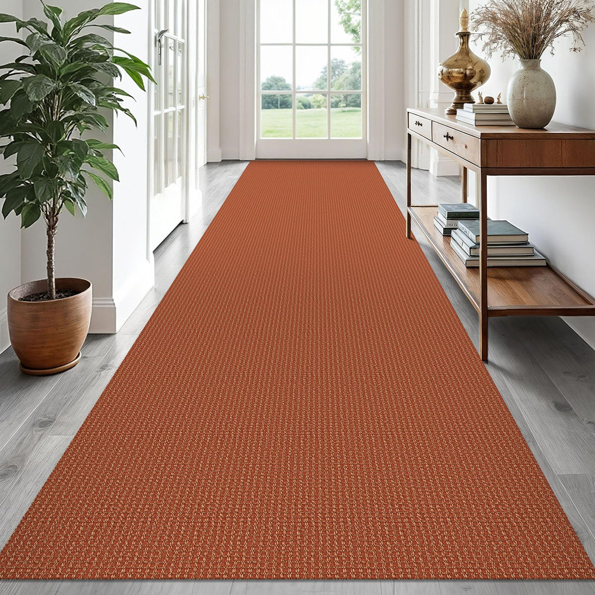 EARTHALL Woven Area Rugs 6x9 Ft Washable Living Room Rugs Non Slip Rubber Backed Dining Room Rug Braided Bedroom Rugs Indoor Floor Carpet for Living Room, Bedroom, Dining Room, Beige/Ivory