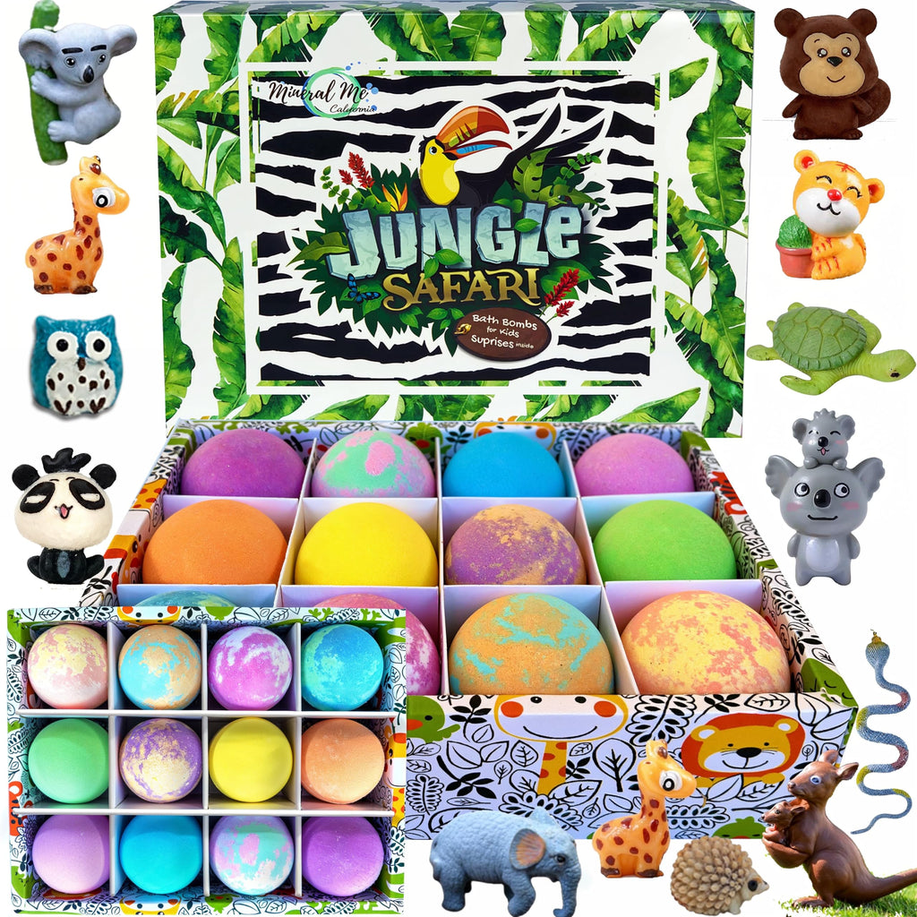 Bath Bombs for Kids with Surprise Inside, 12 Bubble Bath Fizzies with Toys