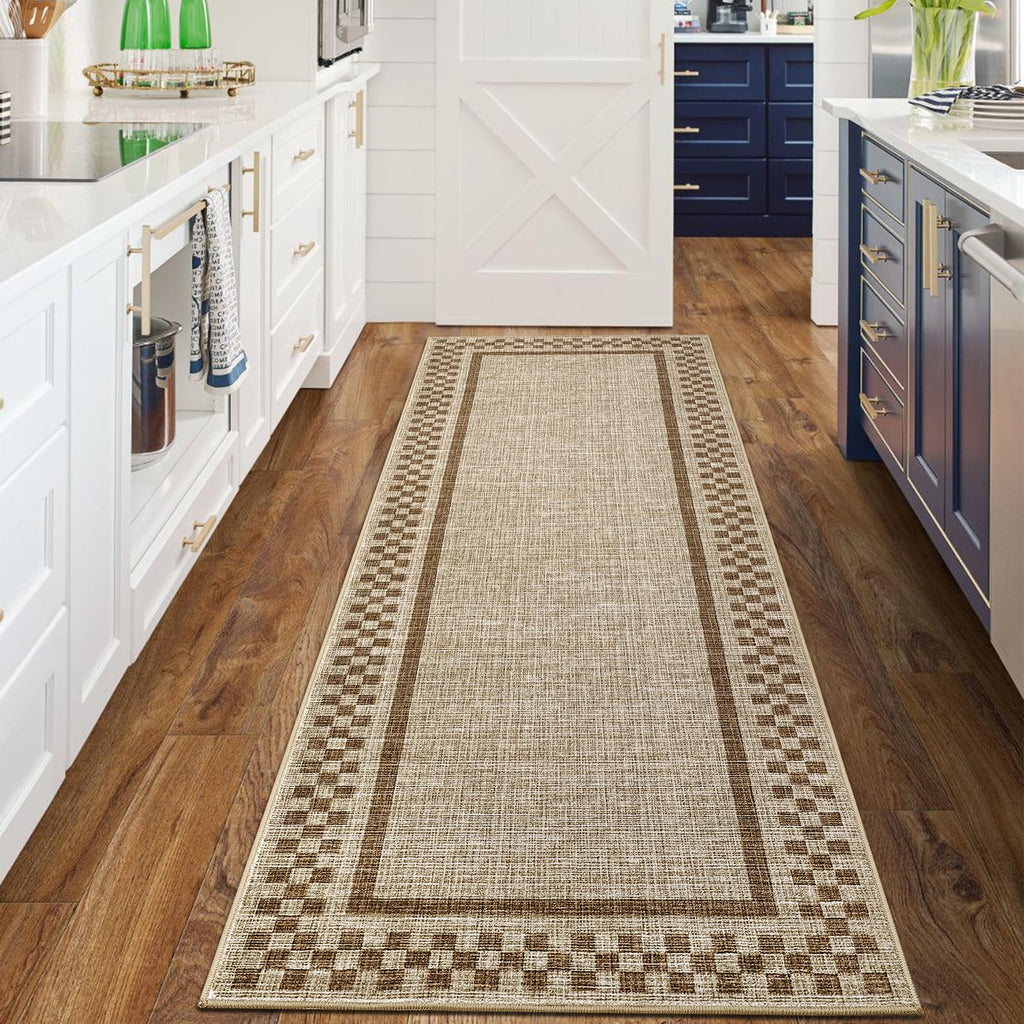 GarveeHome 5x7 Washable Area Rug Checkered Rug for Bedroom Living Room