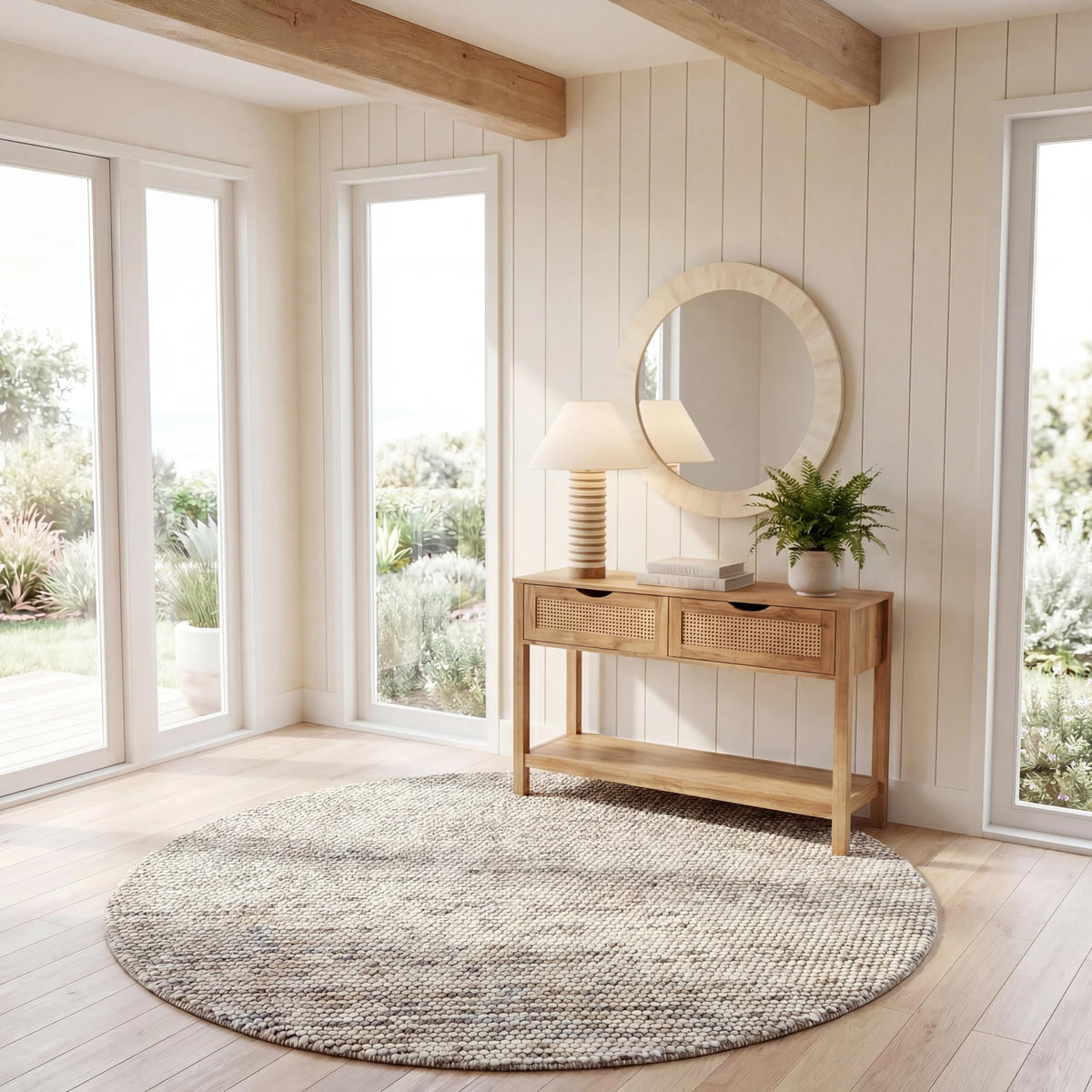 SAFAVIEH Natura Runner Rug 2x6 Wool Knotted, Beige NAT620B