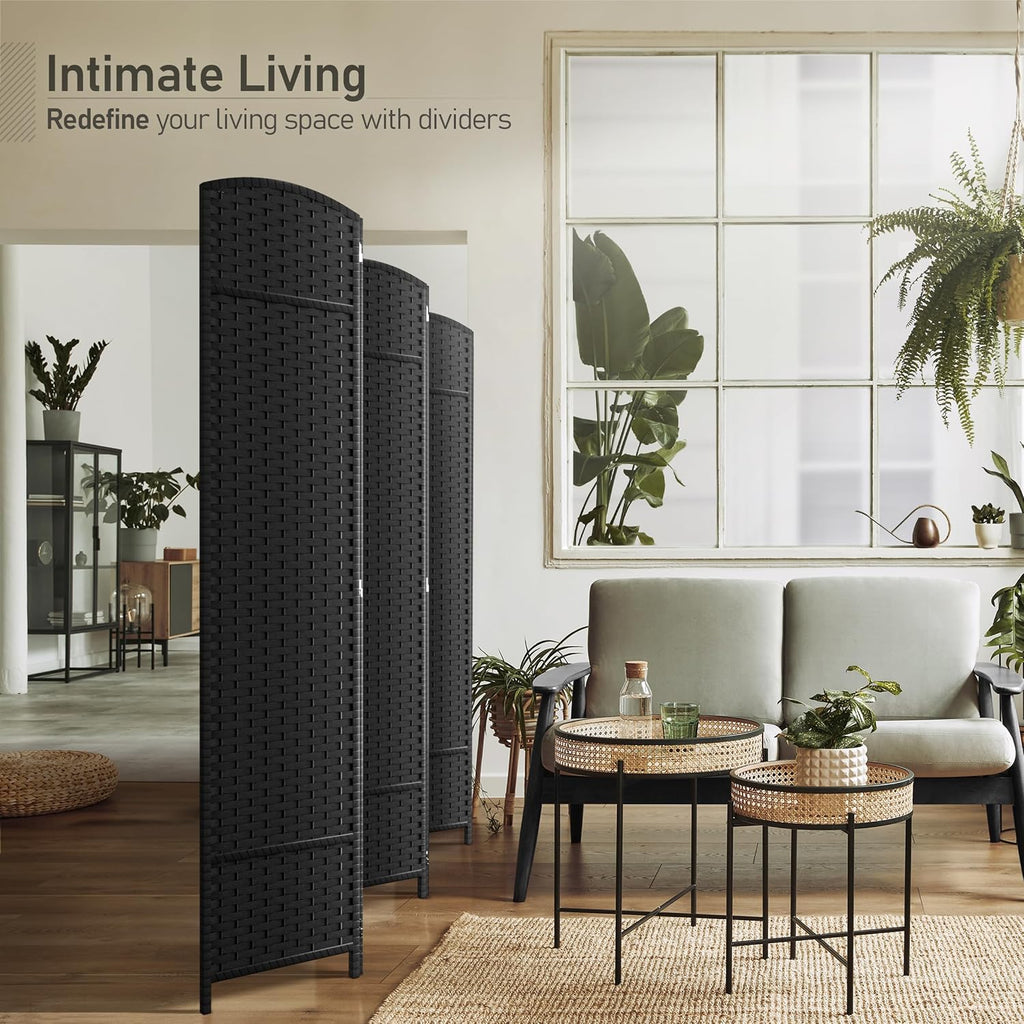 Sorbus Foldable Room Divider, Mesh Privacy Screen (6 Panel, Black)