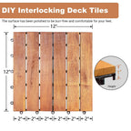 PrimeZone 54 PCS Solid Acacia Wood Interlocking Deck Tiles, Natural Wood