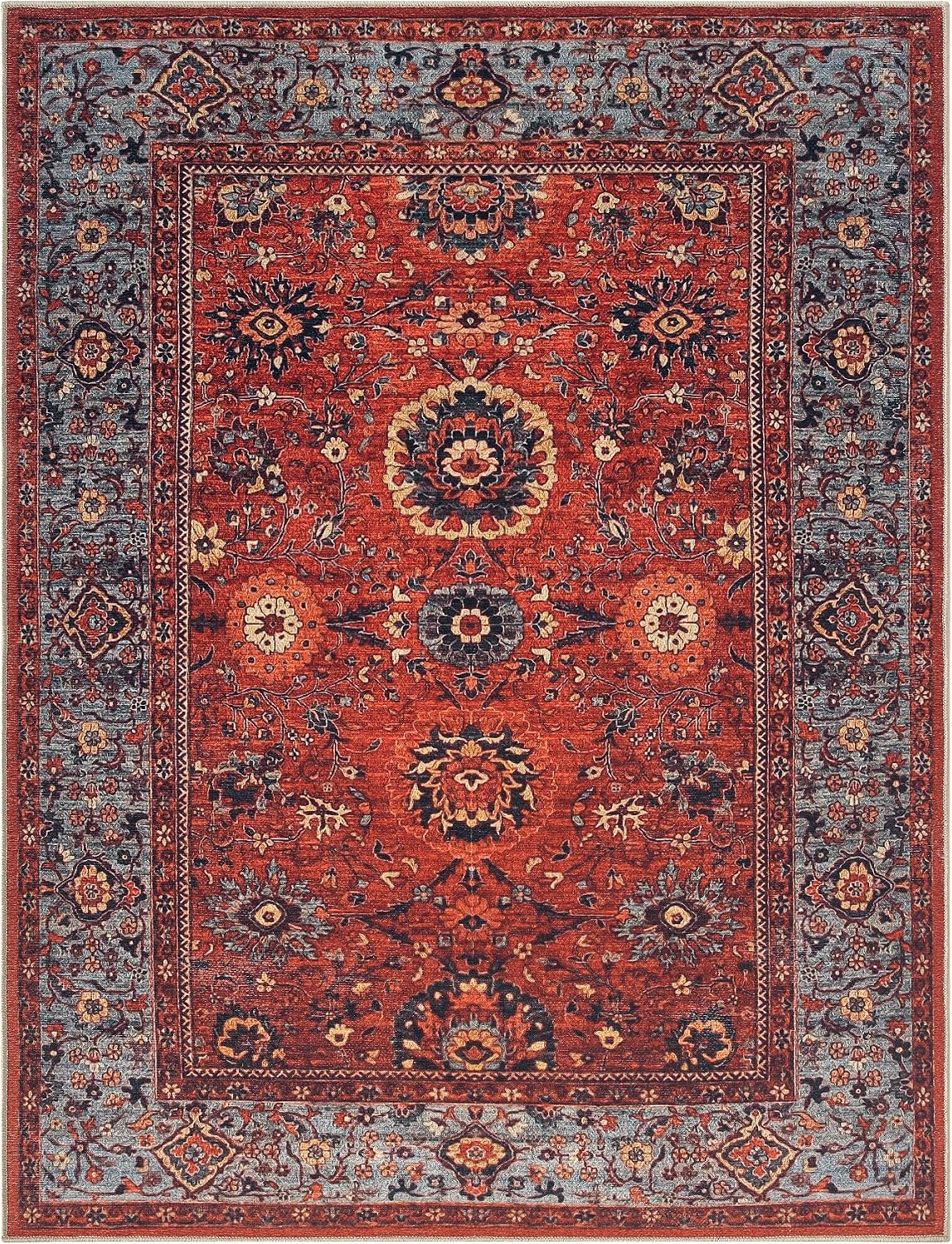 Keen Home Design Vintage Washable Entryway Rug, Non-Slip Low Pile, 3x5