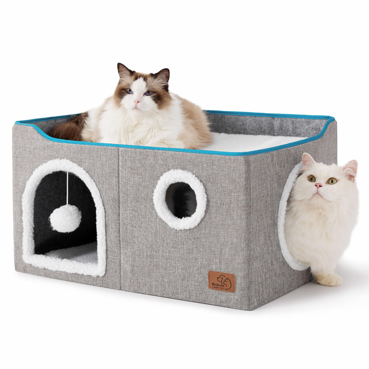 Bedsure 3-Level Cat Tree for Indoor Cats with Scratching Post,Grey