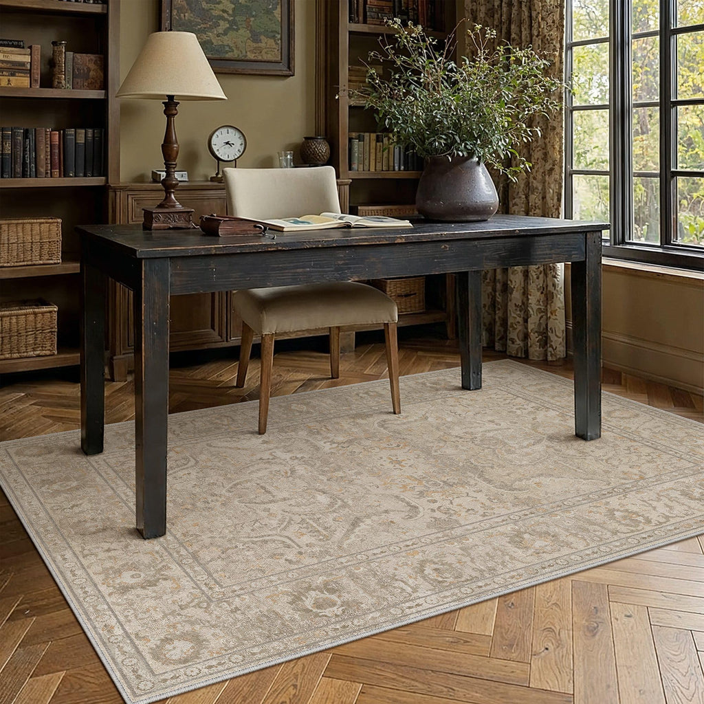 HUGEAR 8x10 Beige Neutral Area Rugs Washable Rug Carpet