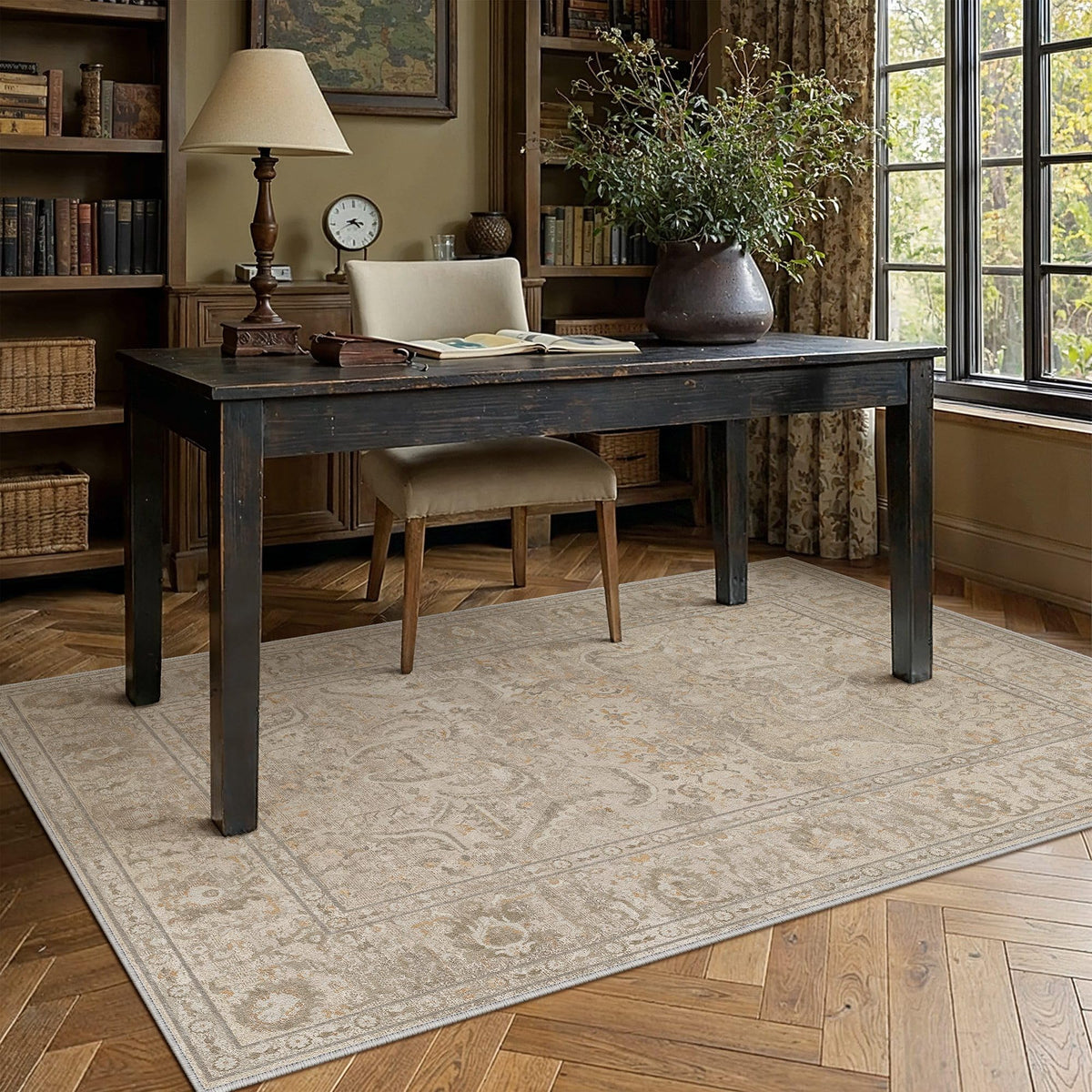 HUGEAR 8x10 Beige Neutral Area Rugs Washable Rug Carpet