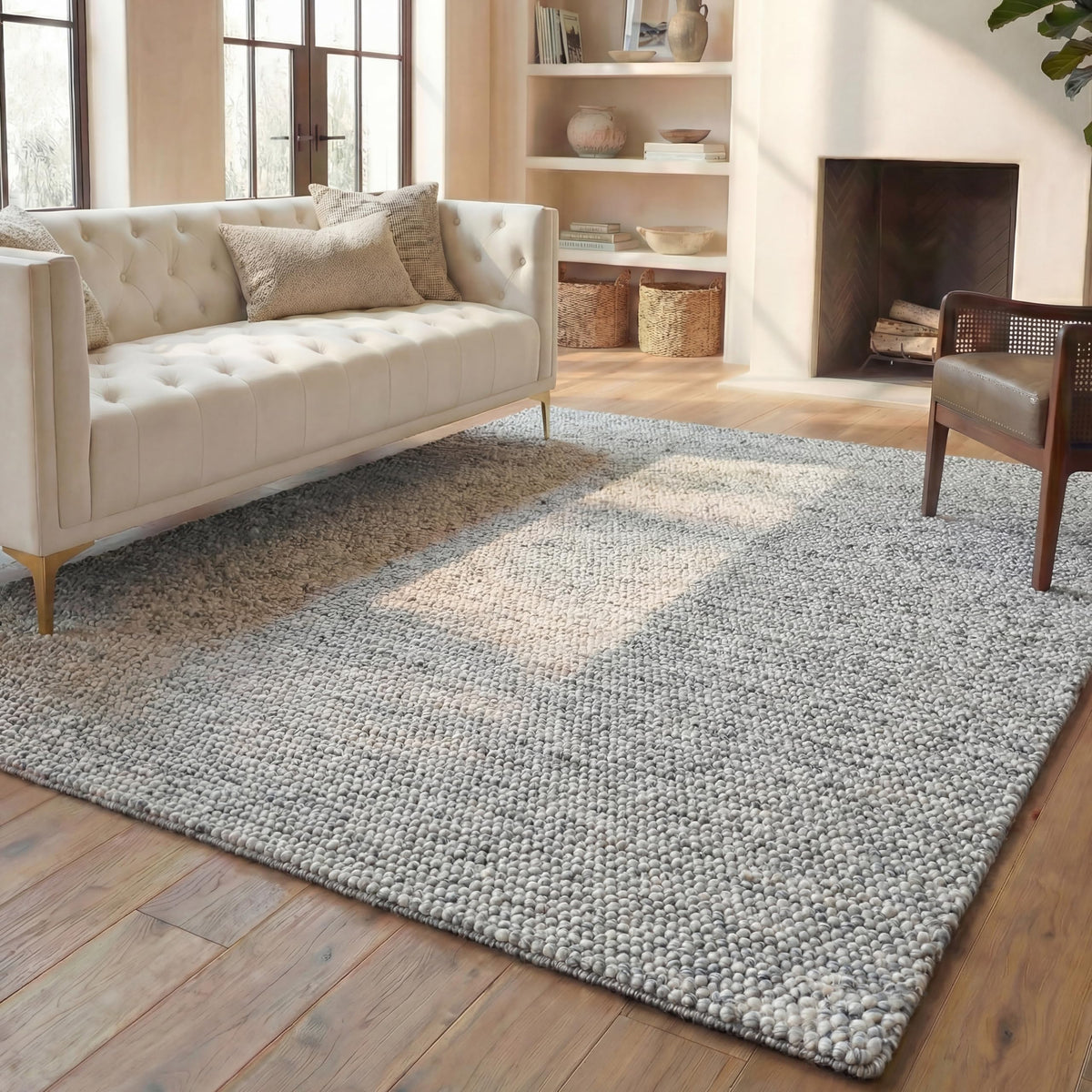 SAFAVIEH Natura Runner Rug 2x6 Wool Knotted, Beige NAT620B