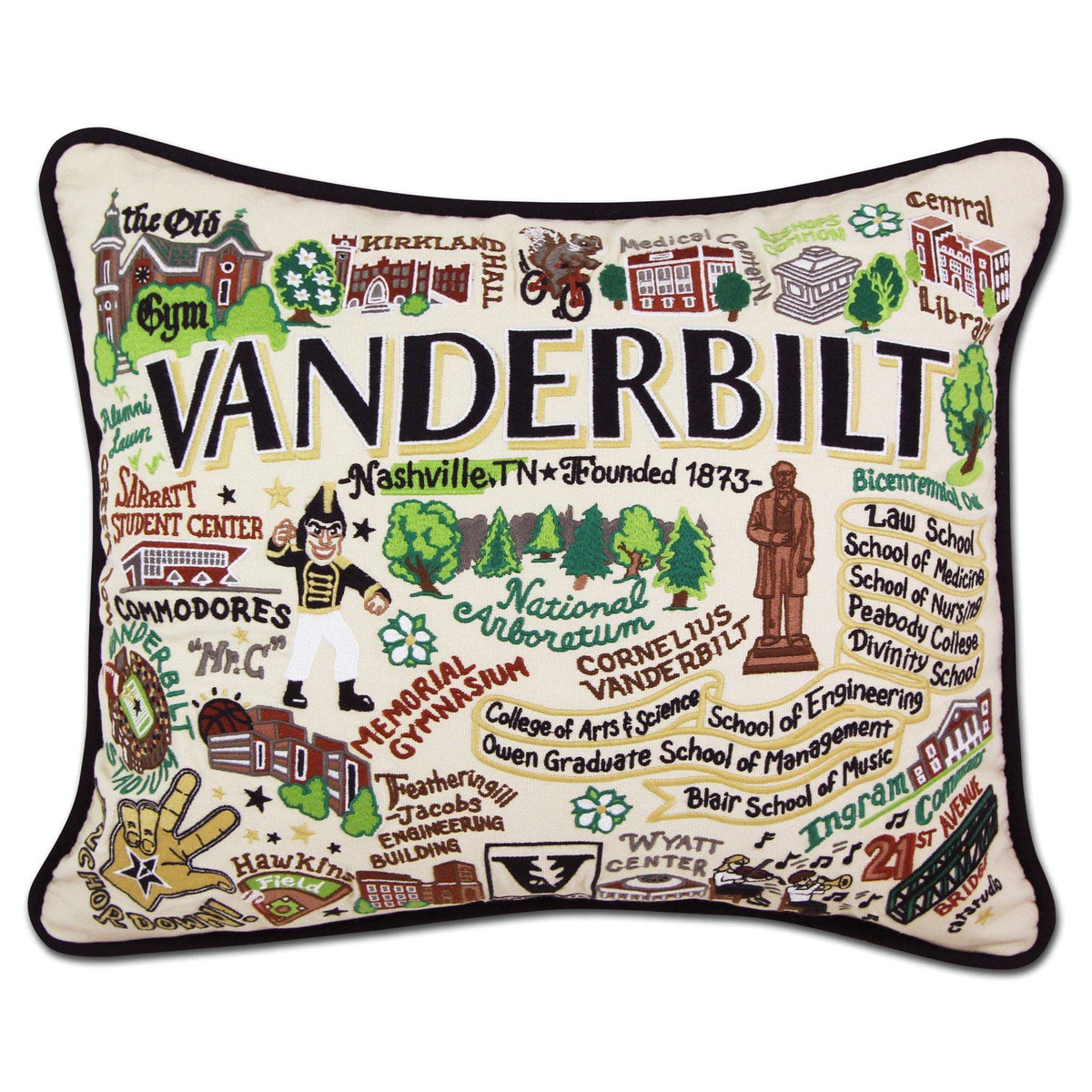 Catstudio Texas A&M Aggies Hand Embroidered Throw Pillow