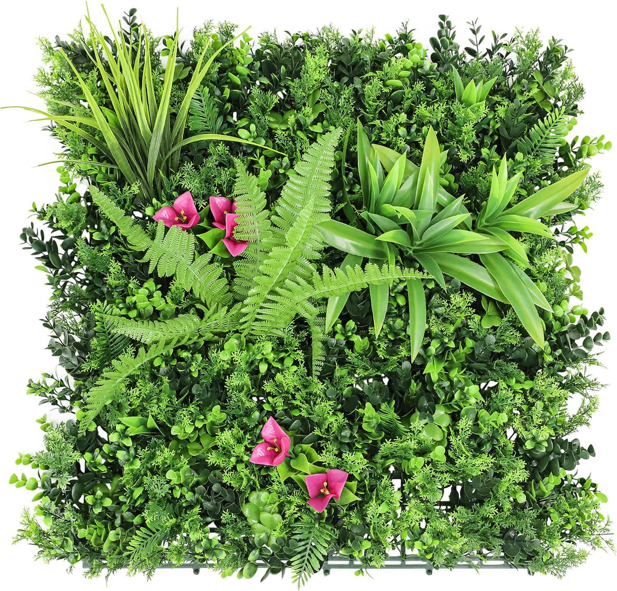 ECOOPTS 20"x20" Faux Ivy Privacy Fence Screen Artificial Boxwood Panels Topiary Hedge Plants for Indoor Outdoor Decoration, 12 Mixed Leaves, 21 Packs