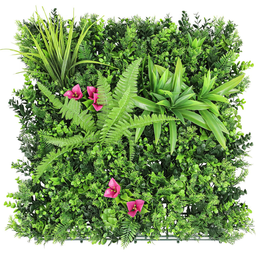 ECOOPTS 20"x20" Faux Ivy Privacy Fence Screen Artificial Boxwood Panels Topiary Hedge Plants for Indoor Outdoor Decoration, #3 Mixed Leaves, 29 Packs