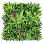 ECOOPTS 20"x20" Faux Ivy Privacy Fence Screen Artificial Boxwood Panels Topiary Hedge Plants for Indoor Outdoor Decoration, #4 Mixed Leaves, 21 Packs