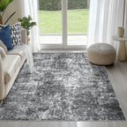 8x10 Area Rugs for Living Room Washable Bedroom Dining Room Blue Grey