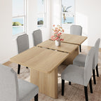 GarveeHome 63" Long Oval Dining Table with Wooden Base for 4-6 People