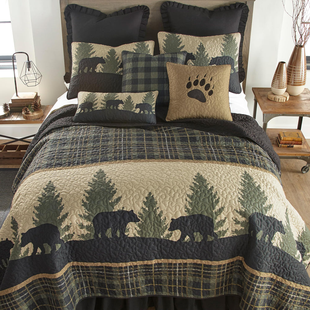 Donna Sharp Cotton Twin Quilt, Woodland Square, 69" x 90"