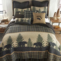 Donna Sharp Cotton Twin Quilt, Woodland Square, 69" x 90"