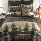 Donna Sharp Cotton Twin Quilt, Woodland Square, 69" x 90"